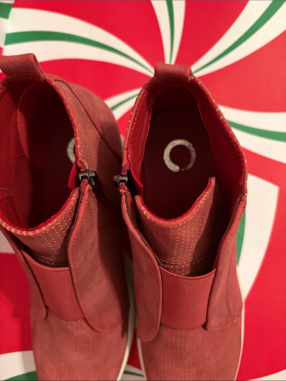 Journee Collection Red Suede Slip-On Platform Sneakers - Picture 3 of 6